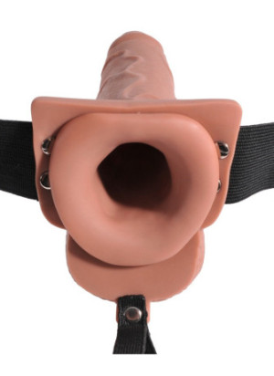 7.5" Hollow Squirting Strap-on with Balls